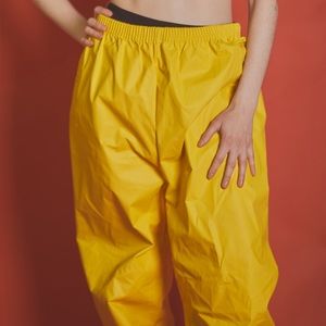 90s yellow Columbia PVC rain pants